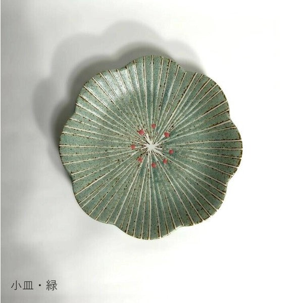 日本製 美濃燒 泥漿描繪技法 陶瓷造型花盤|日常餐桌陶瓷小碟 點心碟 甜點碟 小菜碟 盤子 陶瓷盤