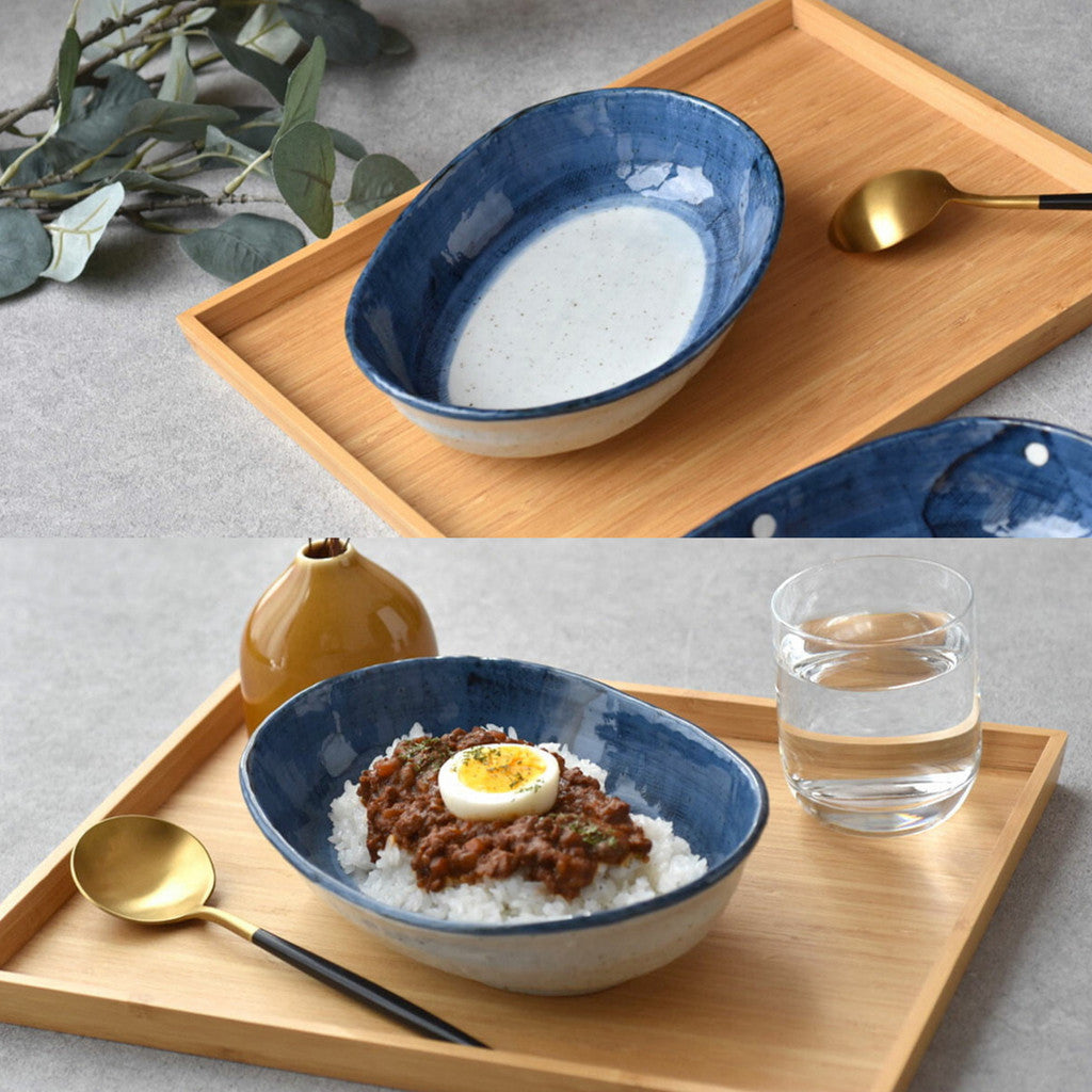 美濃燒 橢圓咖哩盤|深盤 日式餐盤 飯盤 燉飯盤 家用餐具 陶瓷 料理盛盤 廚房