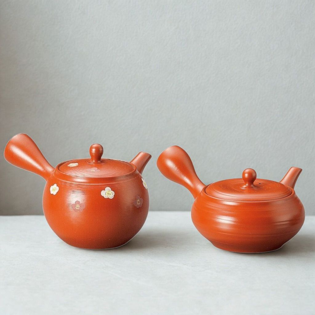 日本製 常滑燒 竹春朱泥急須壺 | 陶瓷茶壺 手把泡茶壺 橫手急須 茶壺 日本茶壺