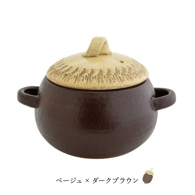 日本製 萬古燒 CDF 橡果陶鍋 1700ml | 土鍋 炊煮鍋 三合 炊飯 湯鍋 砂鍋