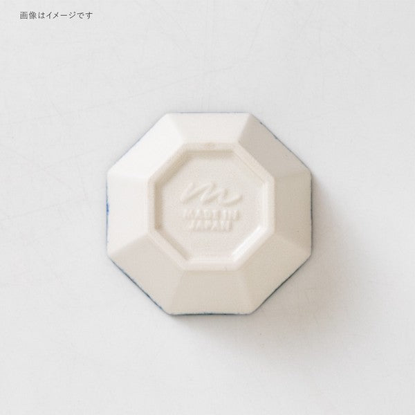 日本製 美濃燒 簡約藍月白 陶瓷 八角小碗|日系質感陶瓷小缽