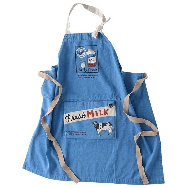 ANDPACKABLE 棉質復古印花圍裙 約80×80cm|日常居家廚房圍裙 料理圍裙 BBQ戶外圍裙