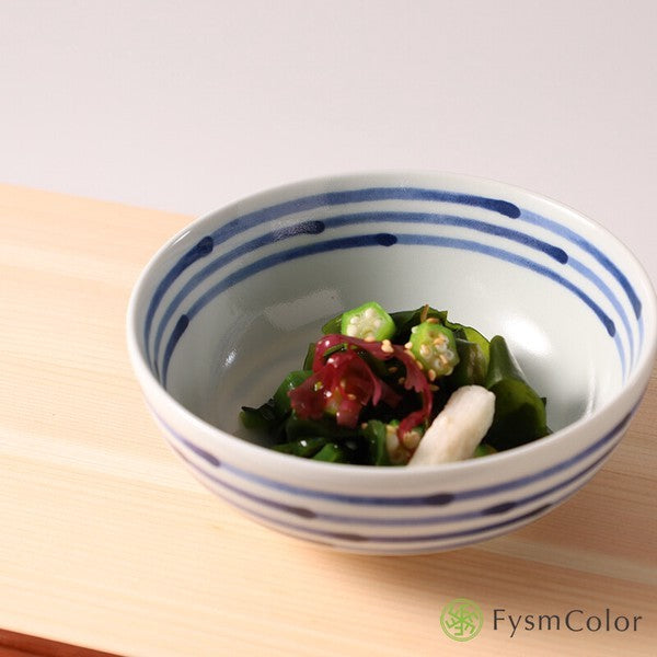 日本製 波佐見燒 職人窯燒 和染系列條紋淺餐碗 | 沙拉缽 湯碗 飯碗 陶瓷碗 煮物缽 日系居家餐具