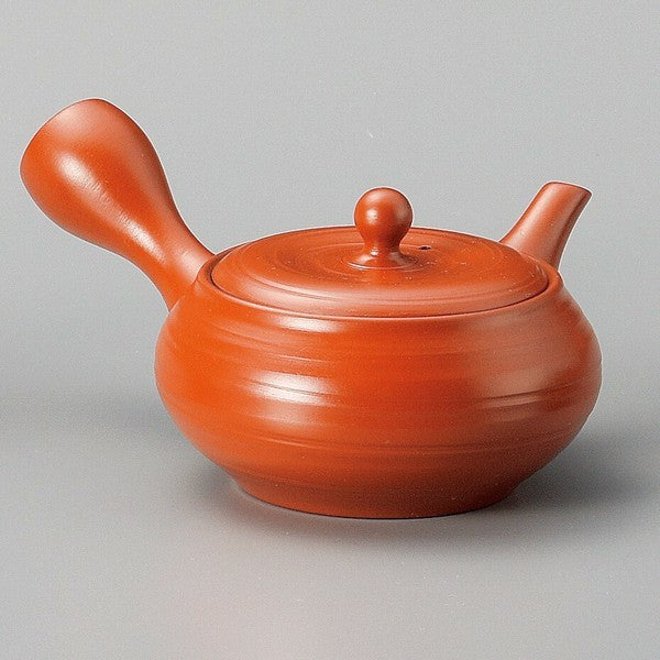 日本製 常滑燒 竹春朱泥急須壺 | 陶瓷茶壺 手把泡茶壺 橫手急須 茶壺 日本茶壺