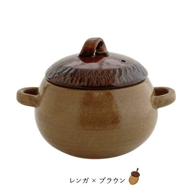 日本製 萬古燒 CDF 橡果陶鍋 1700ml | 土鍋 炊煮鍋 三合 炊飯 湯鍋 砂鍋