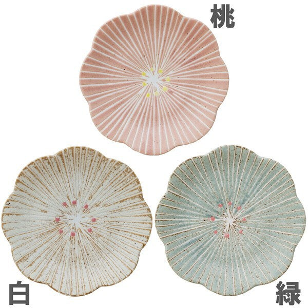 日本製 美濃燒 泥漿描繪技法 陶瓷造型花盤|日常餐桌陶瓷小碟 點心碟 甜點碟 小菜碟 盤子 陶瓷盤