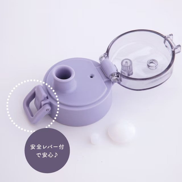 日本 BISQUE 透明可愛彩色花朵水壺520ml|可冷凍 冷水壺 彈蓋水壺 直飲水壺 透明水壺