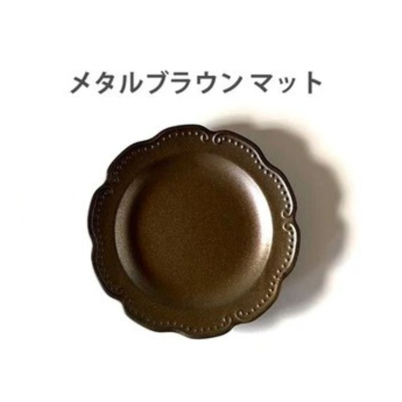 日本製 美濃燒 葉紋浮雕花型陶瓷圓盤 17.5cm|7色可選|法式餐盤 甜點盤 水果盤