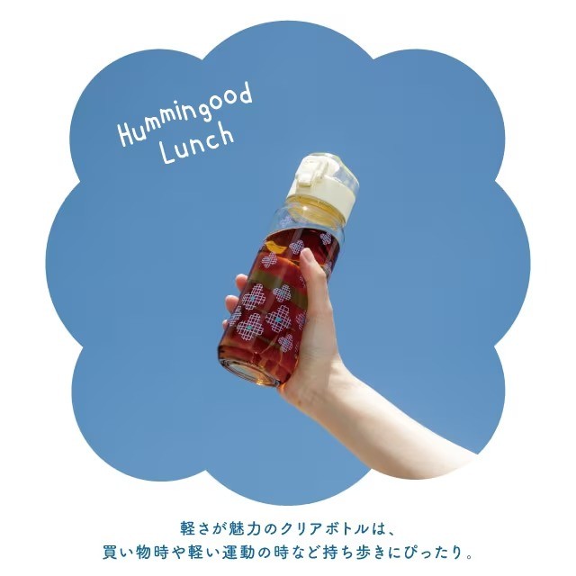 日本 BISQUE 透明可愛彩色花朵水壺520ml|可冷凍 冷水壺 彈蓋水壺 直飲水壺 透明水壺