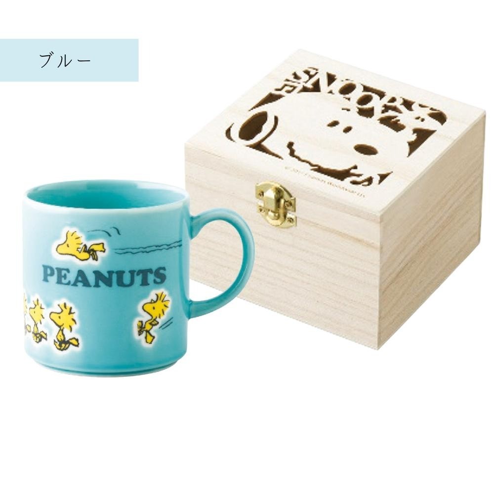 日本製 史努比咖啡杯 精緻木盒裝 350ml snoopy|陶瓷杯 咖啡杯 兒童水杯