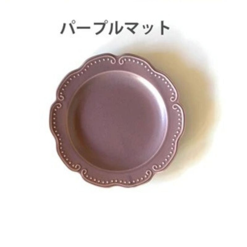 日本製 美濃燒 葉紋浮雕花型陶瓷圓盤 17.5cm|7色可選|法式餐盤 甜點盤 水果盤