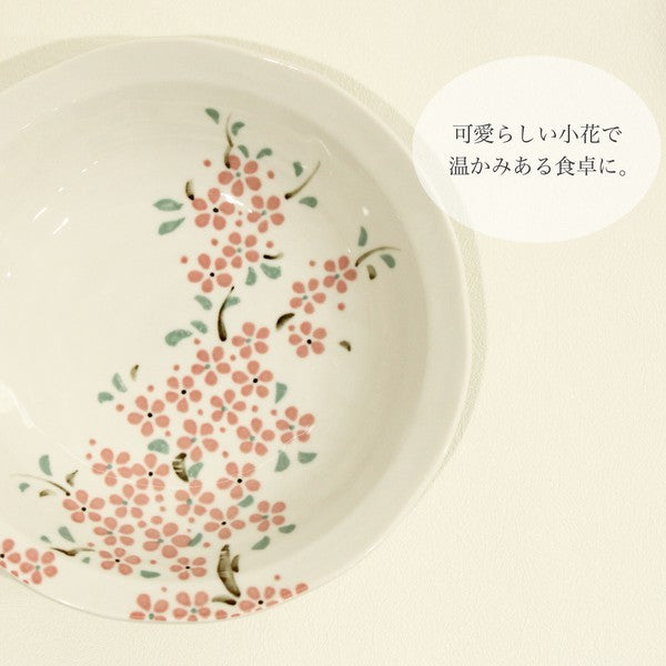 日本製 美濃燒 白色為基礎色清新小花為輔日系 陶瓷餐盤 | 沙拉盤 盤子