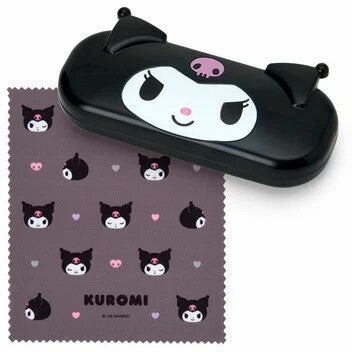 日本 Sanrio 三麗鷗 大臉造型眼鏡盒 | 大耳狗 怕洽狗 酷洛米 硬殼眼鏡盒 附眼鏡布