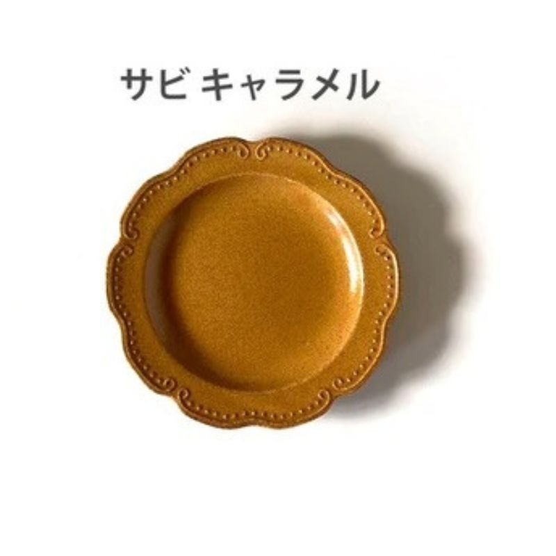 日本製 美濃燒 葉紋浮雕花型陶瓷圓盤 17.5cm|7色可選|法式餐盤 甜點盤 水果盤