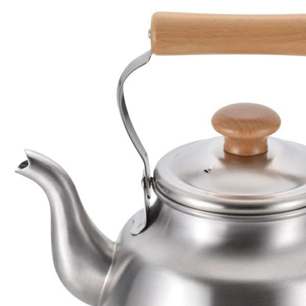 日本製 千歲 木製手柄不鏽鋼茶壺2.7L 可用IH爐&瓦斯爐|煮茶壺 泡茶壺 IH爐茶壺