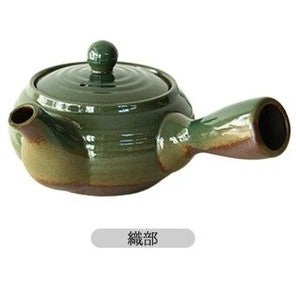 日本製 萬古燒平丸急須壺 370ml 附濾網 | 泡茶壺 側把壺 日式茶壺