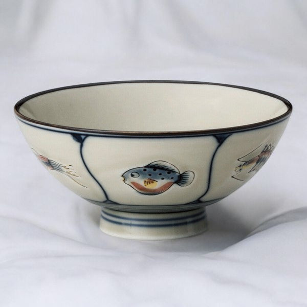 日本製 TOKIWA 美濃燒 水族館飯碗 | 高台碗 茶碗 小魚碗 家用碗 中碗 日本製碗 碗 日式餐具