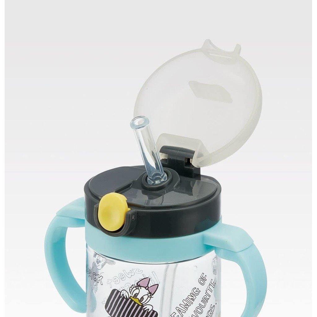 日本SKATER 米奇2WAY兩用|寬底吸管水壺|學習杯|附可拆背帶可替換-370ml - 富士通販