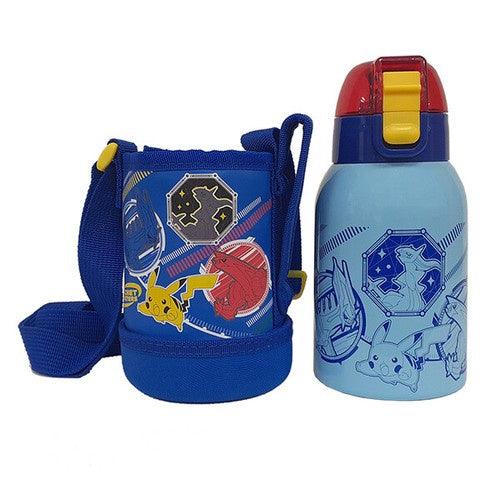 日本 Skater 寶可夢 皮卡丘 兒童保溫瓶 400ml|直飲 彈蓋 附杯袋 - 富士通販
