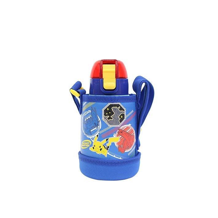 日本 Skater 寶可夢 皮卡丘 兒童保溫瓶 400ml|直飲 彈蓋 附杯袋 - 富士通販