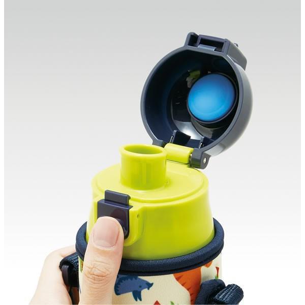 日本 Skater 恐龍 保冷 保溫 不鏽鋼水壺 470ml|直飲 彈蓋 防撞保護套 - 富士通販