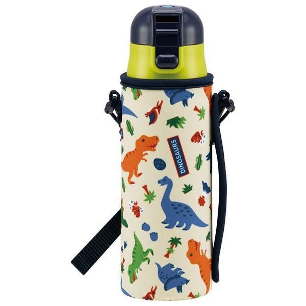 日本 Skater 恐龍 保冷 保溫 不鏽鋼水壺 470ml|直飲 彈蓋 防撞保護套 - 富士通販