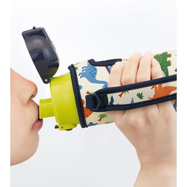 日本 Skater 恐龍 保冷 保溫 不鏽鋼水壺 470ml|直飲 彈蓋 防撞保護套 - 富士通販