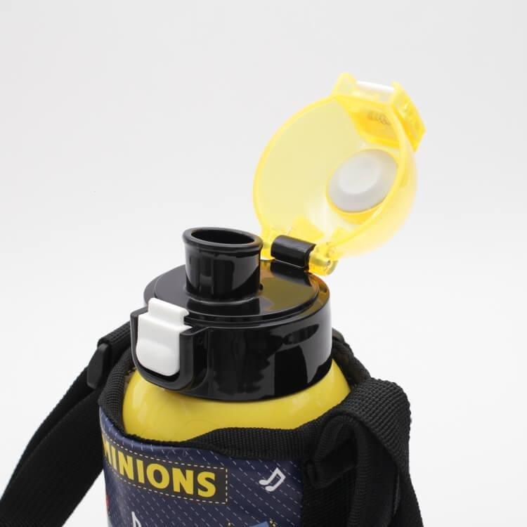 日本 Skater 小小兵 保冷 保溫 不鏽鋼水壺 600ml|直飲 彈蓋 附杯袋 - 富士通販