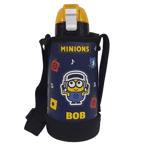 日本 Skater 小小兵 保冷 保溫 不鏽鋼水壺 600ml|直飲 彈蓋 附杯袋 - 富士通販