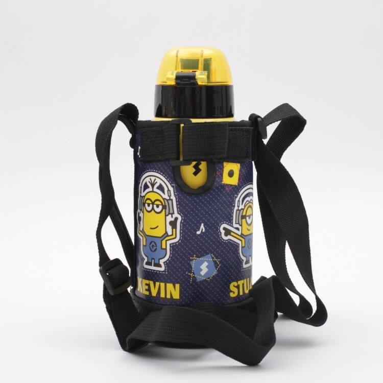 日本 Skater 小小兵 保冷 保溫 不鏽鋼水壺 600ml|直飲 彈蓋 附杯袋 - 富士通販