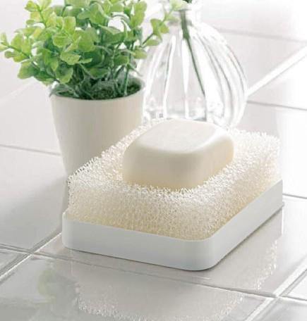 Smart Home瀝水式海綿肥皂盒|快速排水不沾黏,日本製 - 富士通販