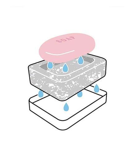 Smart Home瀝水式海綿肥皂盒|快速排水不沾黏,日本製 - 富士通販
