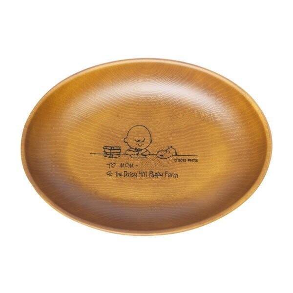 日本 SNOOPY史努比木紋餐盤|圓盤|雙格盤-日本製 - 富士通販