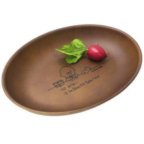 日本 SNOOPY史努比木紋餐盤|圓盤|雙格盤-日本製 - 富士通販