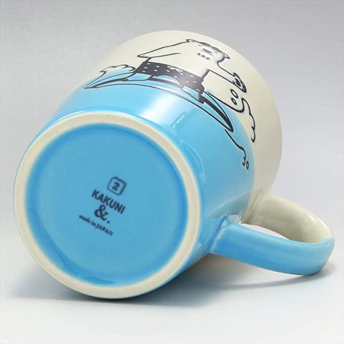 日本製 動物衝浪 SURF 美濃燒馬克杯|北極熊 貓咪 280ml - 富士通販