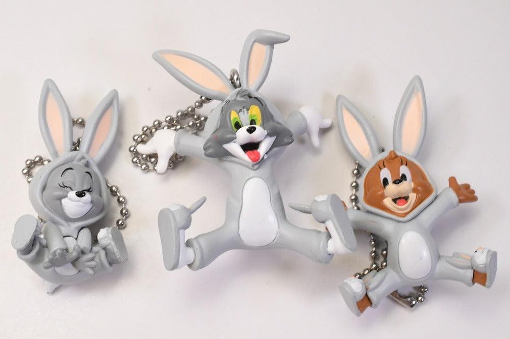 日本 T-arts 華納100周年湯姆貓與傑利鼠兔裝公仔|扭蛋 包包吊飾 鑰匙圈 - 富士通販