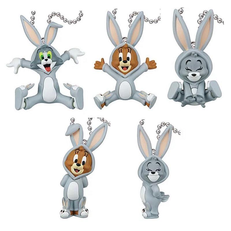 日本 T-arts 華納100周年湯姆貓與傑利鼠兔裝公仔|扭蛋 包包吊飾 鑰匙圈 - 富士通販