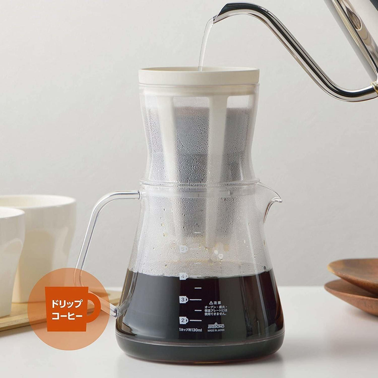 Tamahashi 貝印 手沖咖啡滴漏|花茶壺冷熱兩用耐熱玻璃器套組 850ml-日本製 - 富士通販