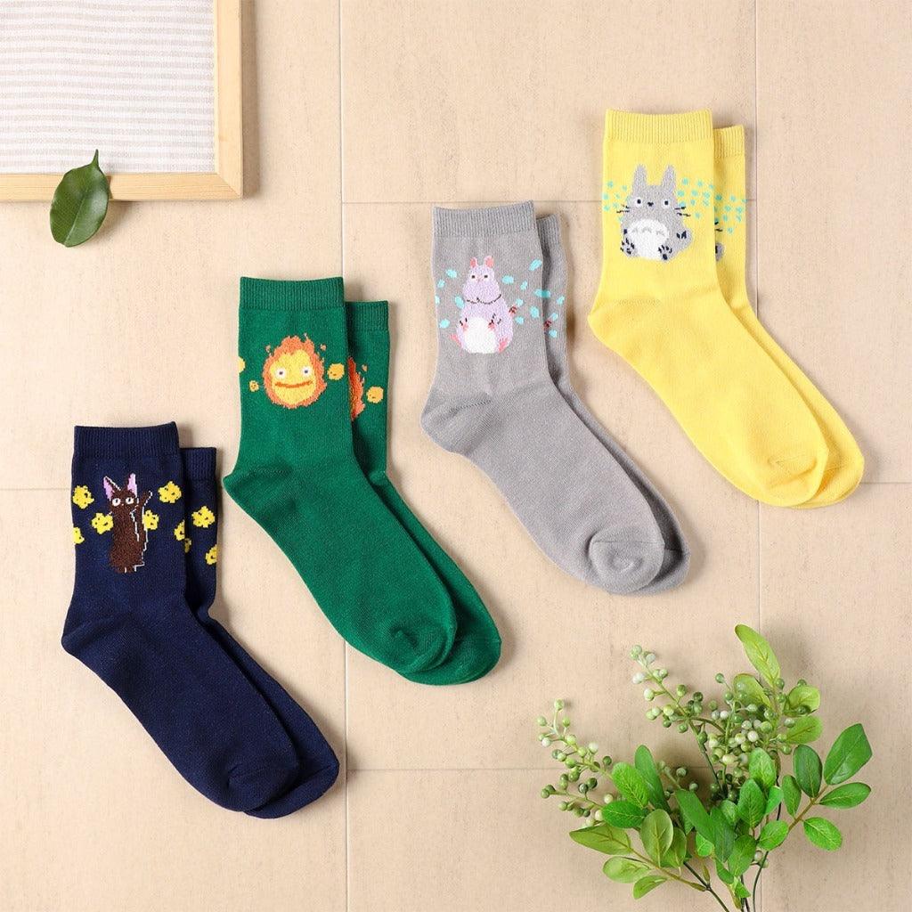 日本 宮崎駿 中長襪 長襪 23-25cm|龍貓 黑貓吉吉 無臉男 卡西法 - 富士通販