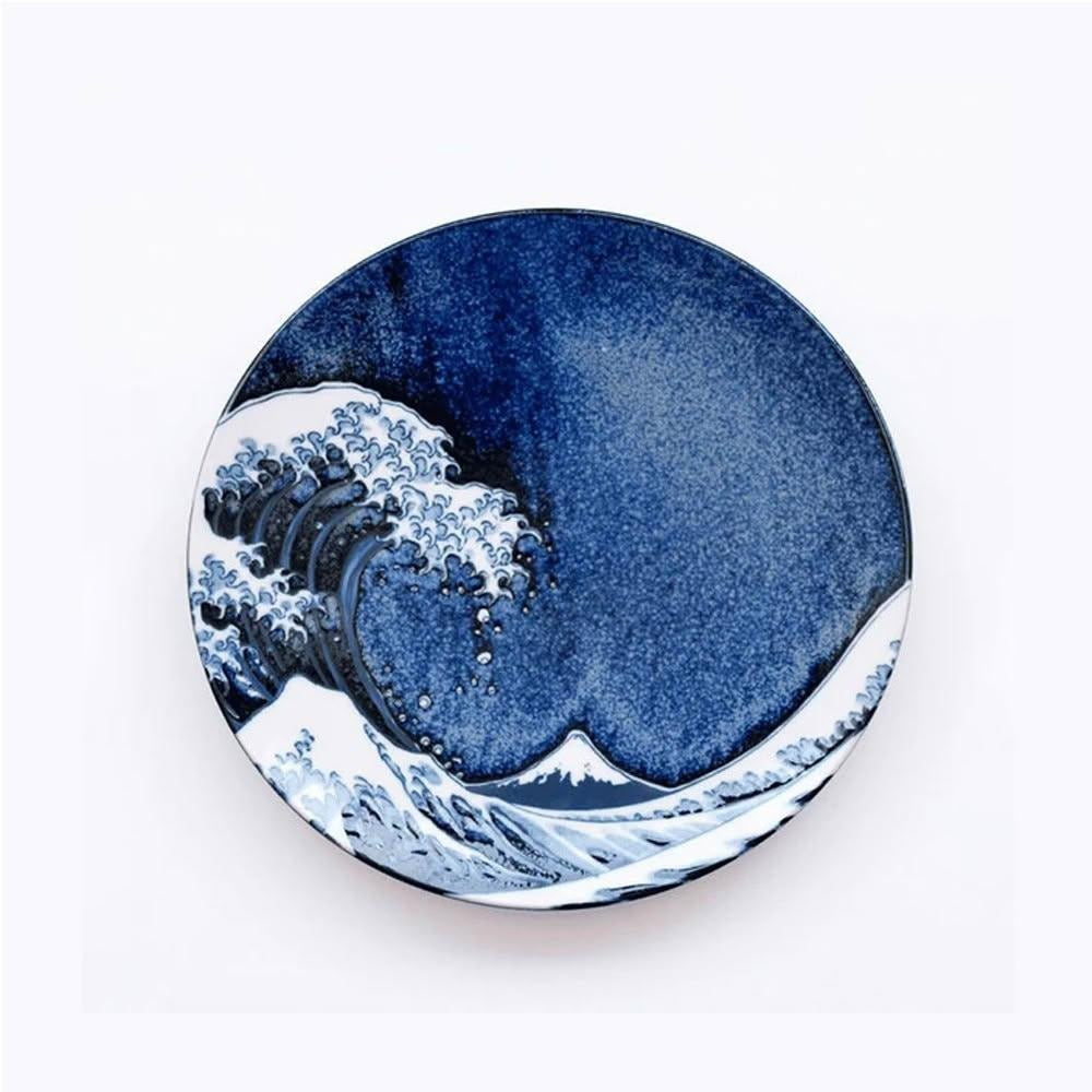 日本製 神奈川沖浪裏 窯變陶瓷碗盤系列 | 拉麵碗 陶瓷碗盤 富士山 窯變