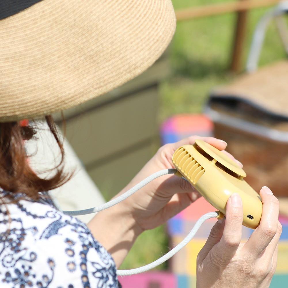 日本 兩用風扇|桌立風扇|掛脖式風扇| 附Type-C充電線-兩色可選 - 富士通販