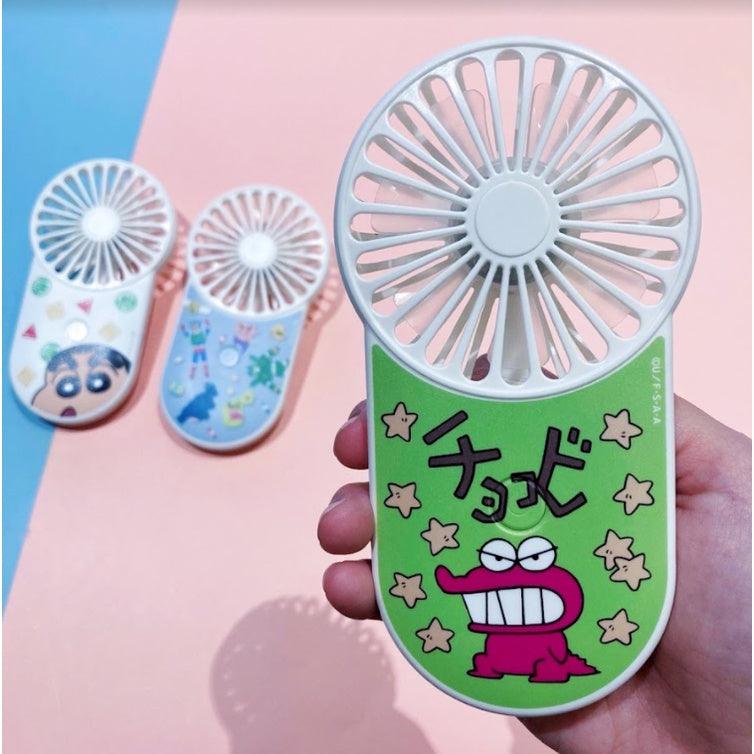 蠟筆小新充電式風扇|日本萬代,三段調節風速、USB手持風扇、露營風扇 - 富士通販