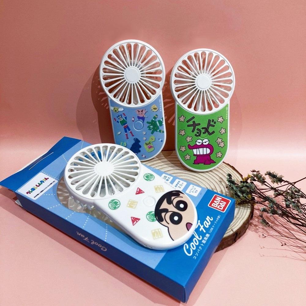 蠟筆小新充電式風扇|日本萬代,三段調節風速、USB手持風扇、露營風扇 - 富士通販