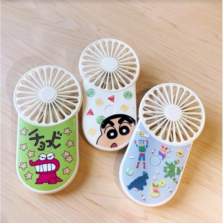 蠟筆小新充電式風扇|日本萬代,三段調節風速、USB手持風扇、露營風扇 - 富士通販
