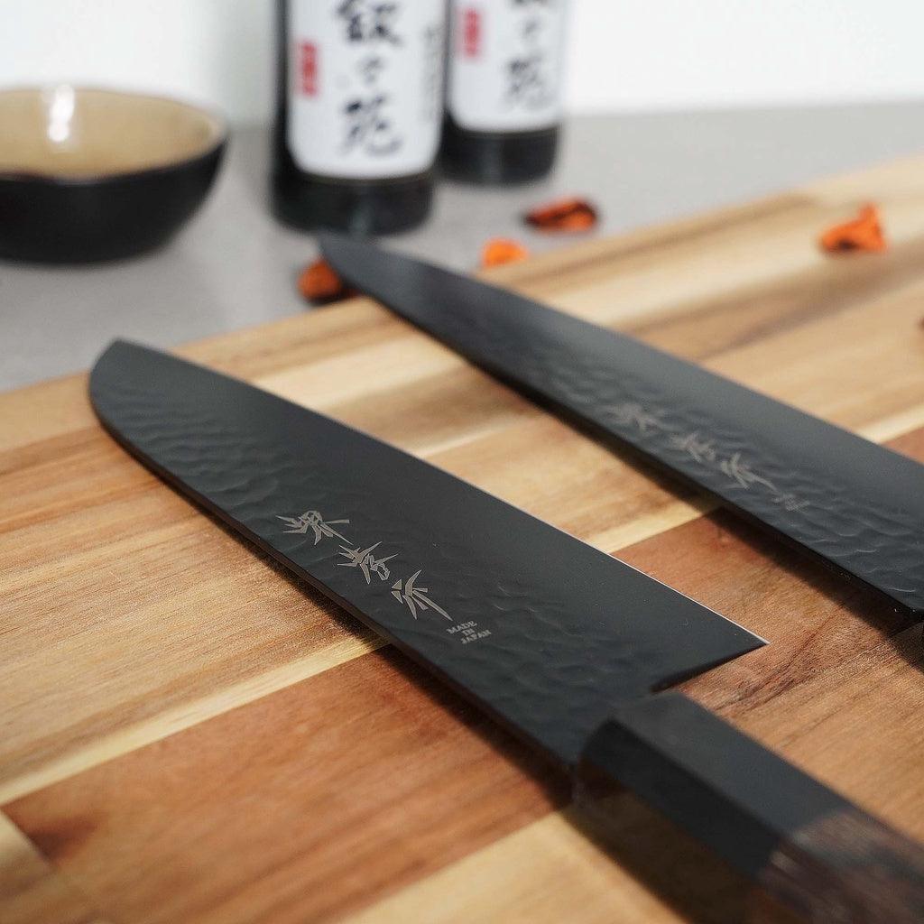 日本製 堺孝行|VG10 黑影 鎚目 鐵氟龍塗層 三德刀 日本刀 主廚刀 170mm 不沾黏 切肉 切菜 切水果 萬用廚刀 - 富士通販