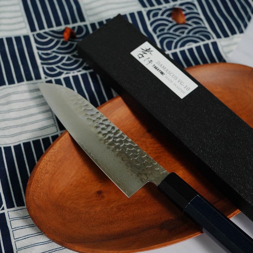 日本製 堺孝行|限量款 藍染 藍包丁 VG10 鎚目 大馬士革紋 170mm 三德刀 日本刀 主廚刀 - 富士通販