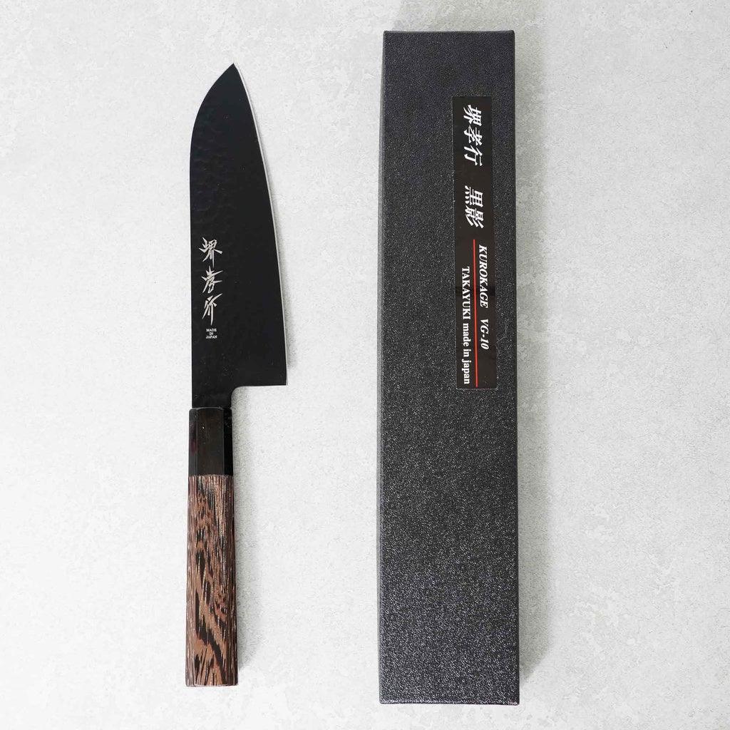 日本製 堺孝行|VG10 黑影 鎚目 鐵氟龍塗層 三德刀 日本刀 主廚刀 170mm 不沾黏 切肉 切菜 切水果 萬用廚刀 - 富士通販