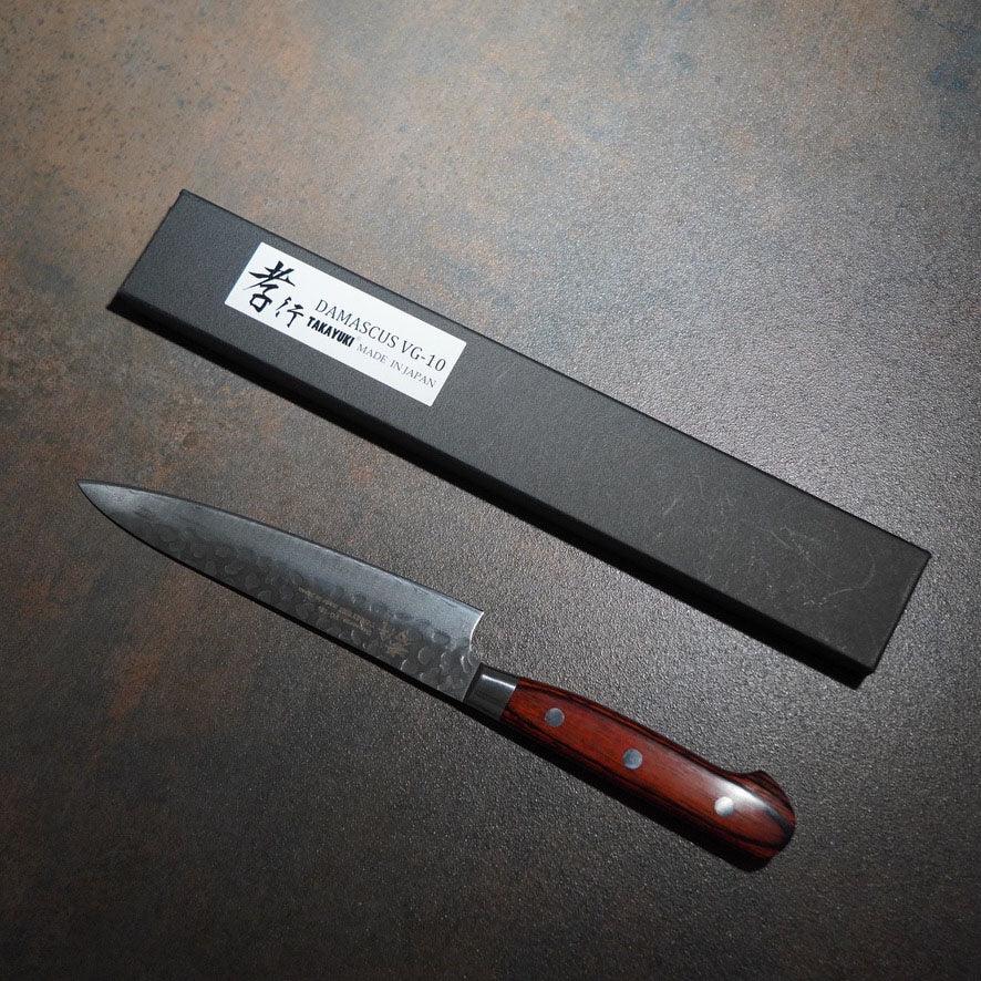 日本製 堺孝行|VG10 33層 鎚目 大馬士革紋 蔬果刀 水果刀 小刀 日本刀 主廚刀 150mm 不沾黏 去骨 切菜 精緻 雕刻 - 富士通販