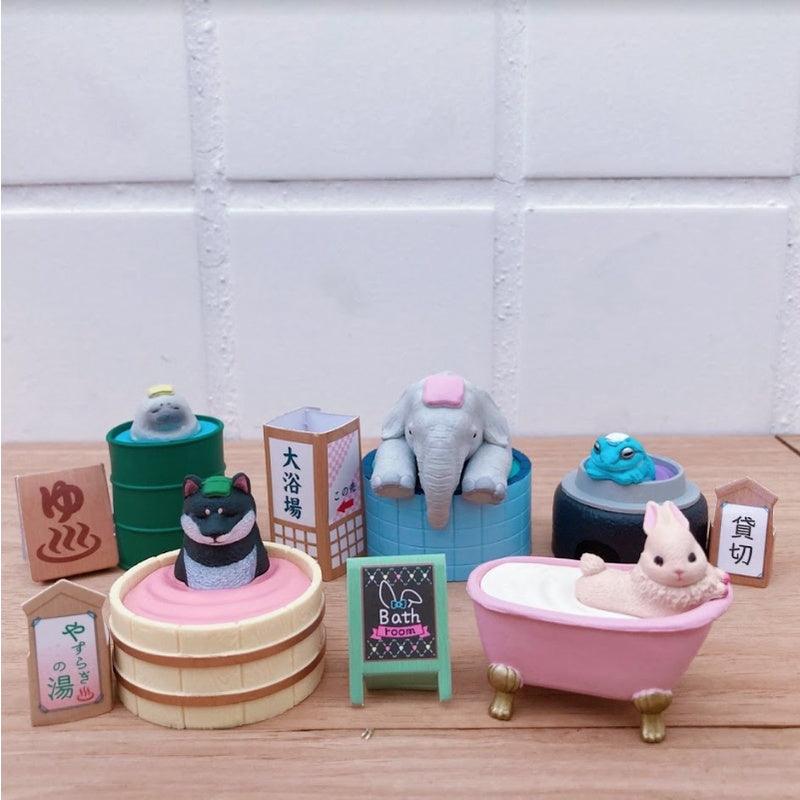 日本YELL扭蛋|全5款,泡澡動物寒冷天氣篇 - 大象、柴犬、兔子、青蛙、海豹 - 富士通販