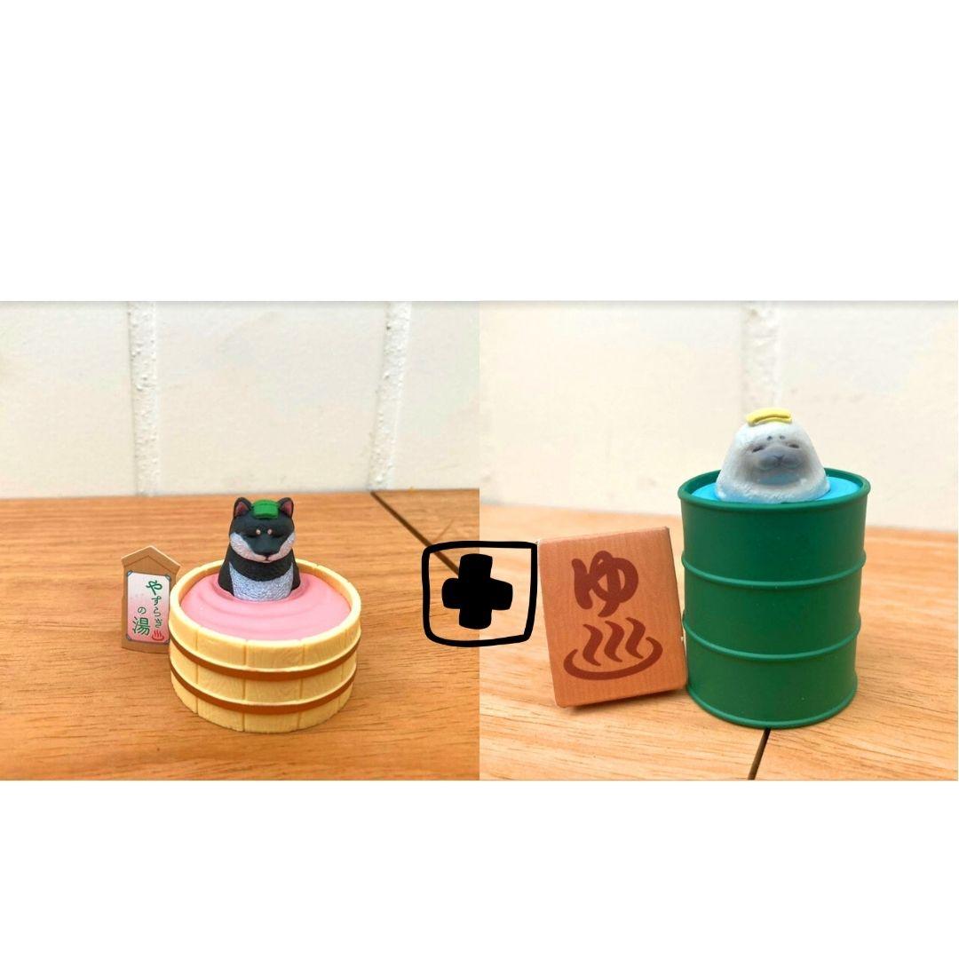 日本YELL扭蛋|全5款,泡澡動物寒冷天氣篇 - 大象、柴犬、兔子、青蛙、海豹 - 富士通販